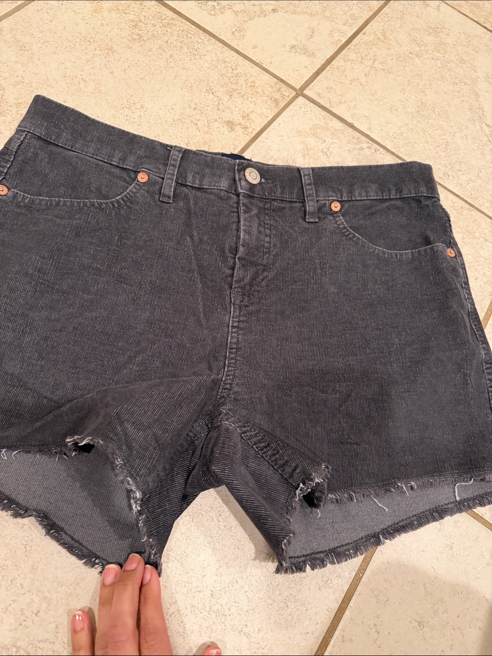 GAP Charcoal Corduroy Cutoff Shorts